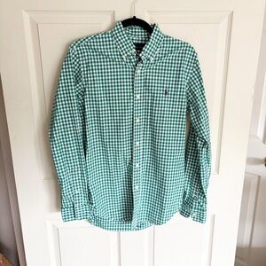 Polo Ralph Lauren Green Checkered Button-Up Shirt Size Small